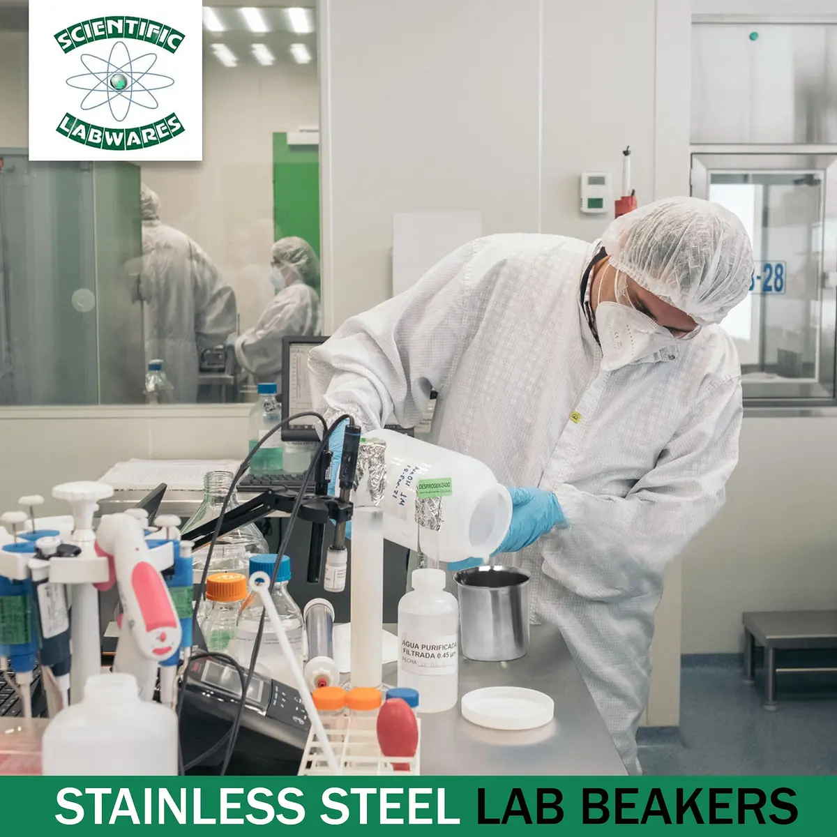 Edu-labs Stainless Steel Lab Beaker with Rim, Low Form, 100mL (3.38 Fl Oz) | Rust-Proof, Heat-Resistant, ISO 9001 Certified - view 6