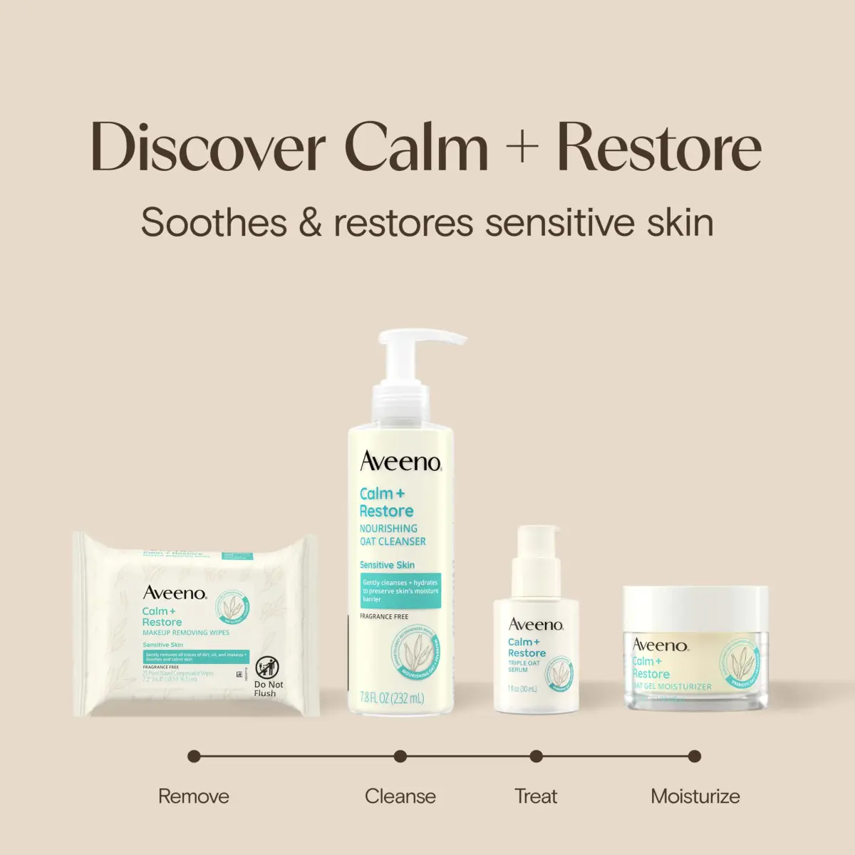 Aveeno Calm + Restore Nourishing Oat Face Cleanser 232ml (7.8 Fl Oz) | Gentle Hydrating Cleanser for Sensitive Skin - view 7