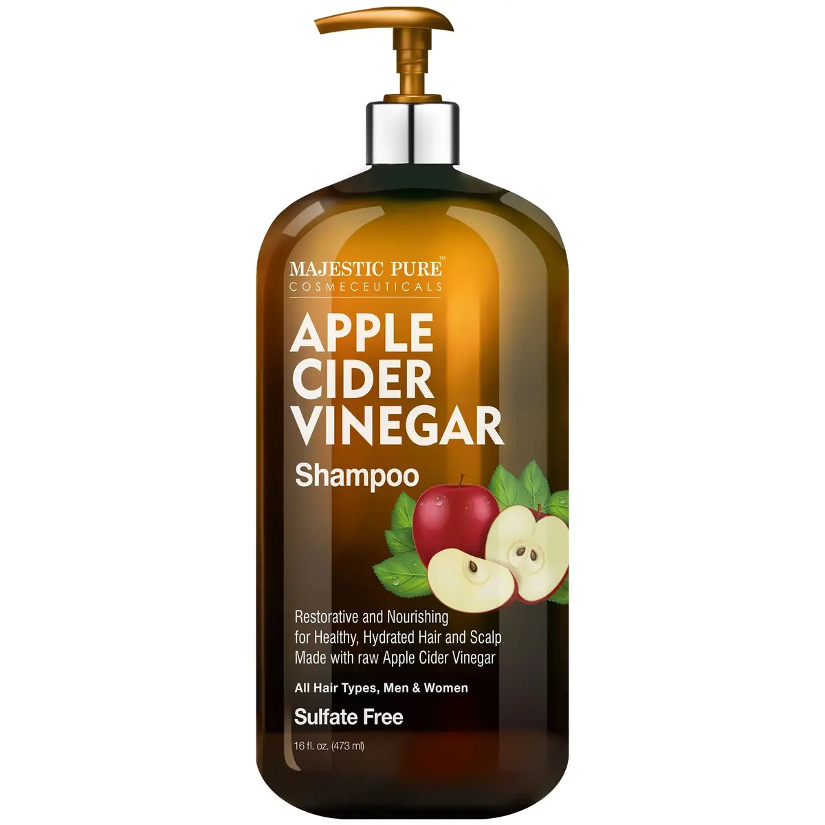 Majestic Pure Apple Cider Vinegar Shampoo, Sulfate Free 473ml (16 Fl Oz) | For Dandruff & Frizz Control - main product image