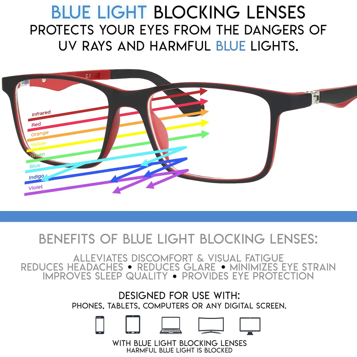 Yogo Vision Kids Computer Glasses Blue Light Blocking Filter 45mm | Stylish & Durable for Boys & Girls - view 4