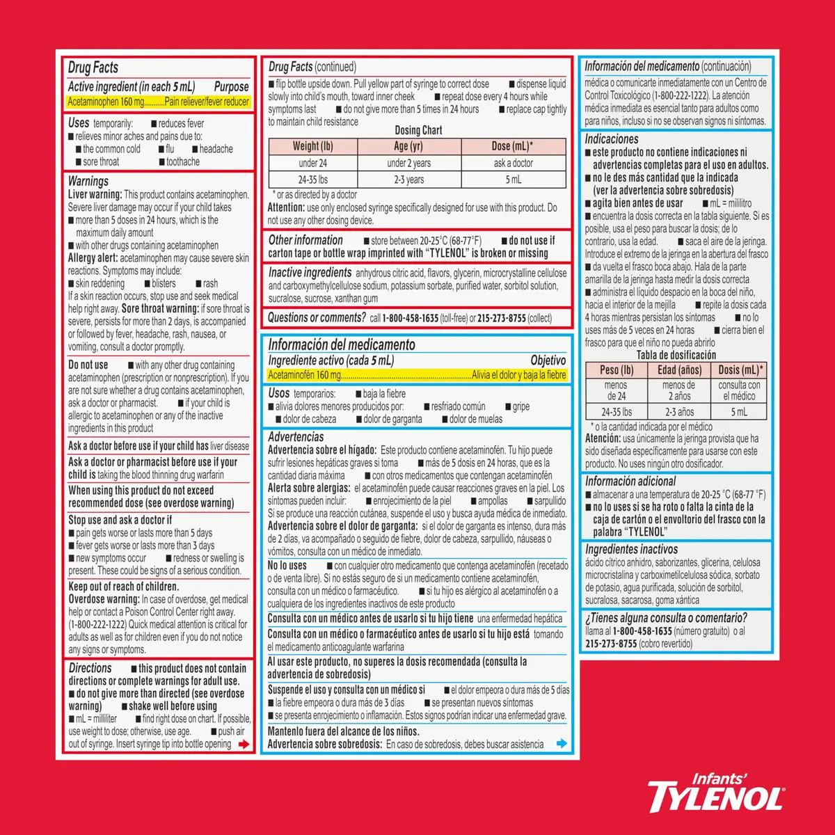 Tylenol Infants Dye-Free Acetaminophen Oral Suspension Cherry 30ml (1 Fl Oz) | Pain & Fever Relief for Babies - view 8