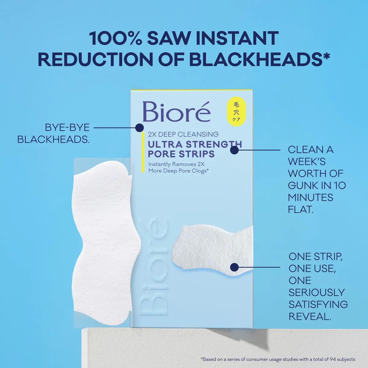 Bioré Witch Hazel Ultra Strength Blackhead Remover Pore Strips 18 ct | Deep Cleansing for Pores - view 8