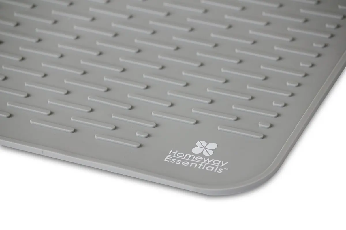 Homeway Essentials Silicone Dish Drying Mat 30 x 24 | Large Countertop Mat for Kitchen & Sink (3XL, GREY) - view 3