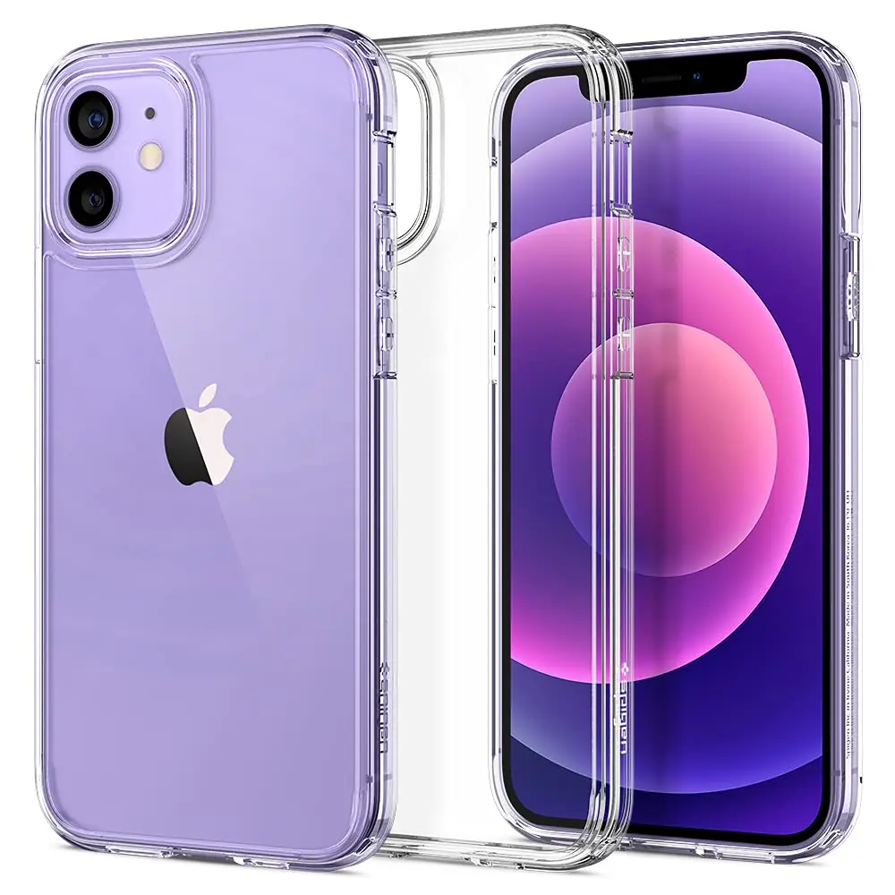 Spigen Ultra Hybrid for iPhone 12 / iPhone 12 Pro Case, Crystal Clear | Hybrid TPU bumper & polycarbonate back - main product image