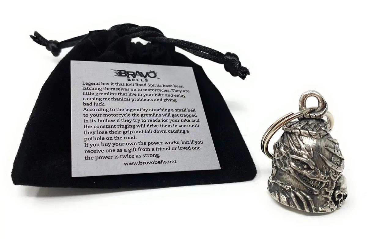 Bravo Bells Skull Dragon Bell - Biker Bell Accessory for Good Luck on the Road - view 3