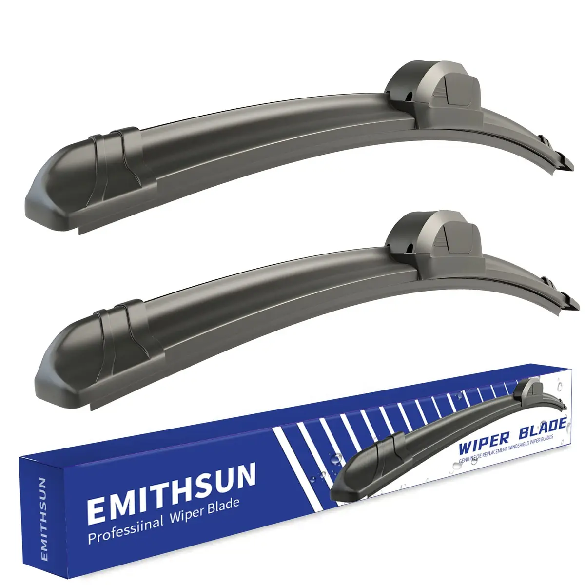 EMITHSUN 20" + 20" Premium All-Seasons Windshield Wiper Blades Set | Stable & Quiet Wiping - main product image