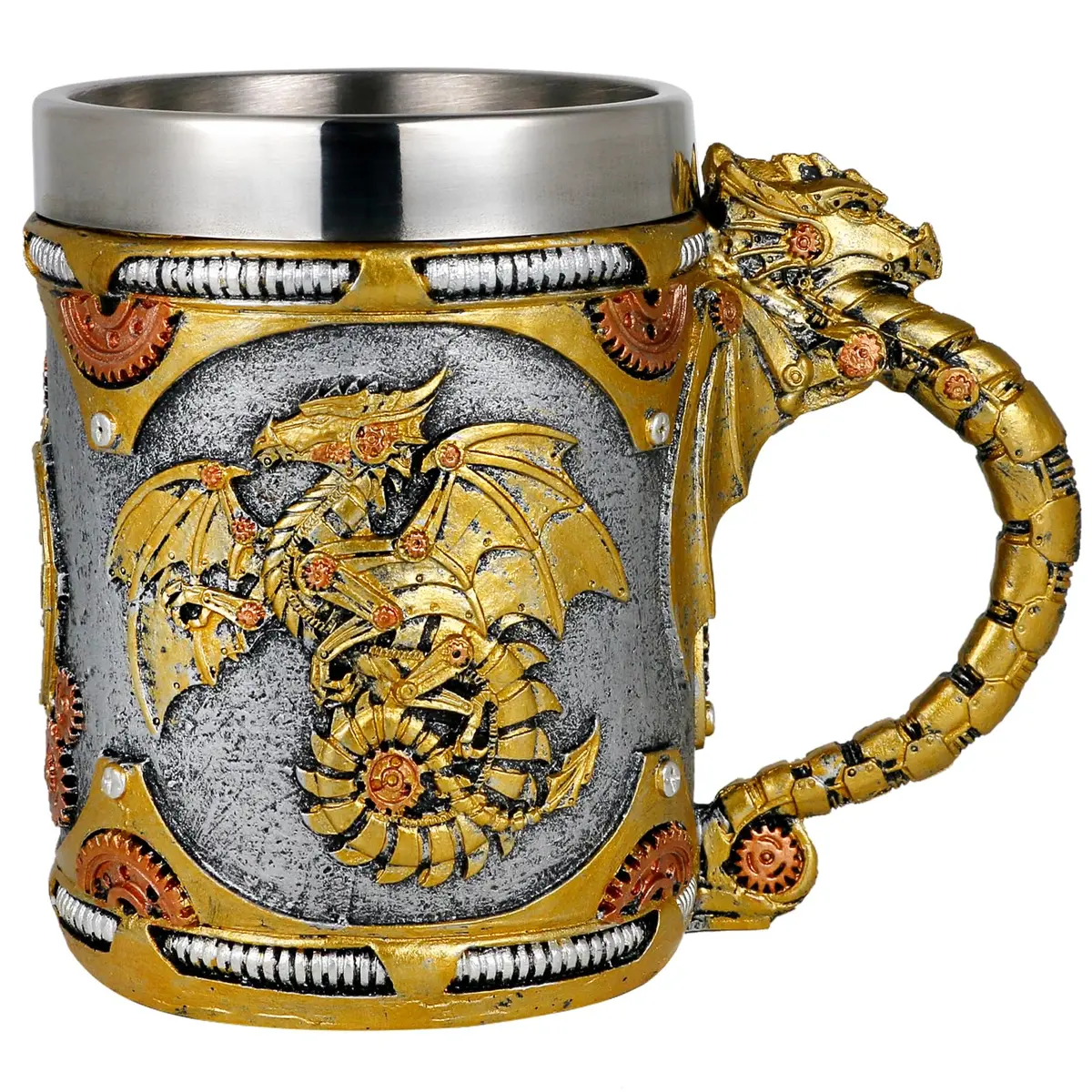 alikiki Medieval Steampunk Dragon Coffee Cup 15.8oz | Handcrafted Renaissance Mug for Fantasy Fans - main product image