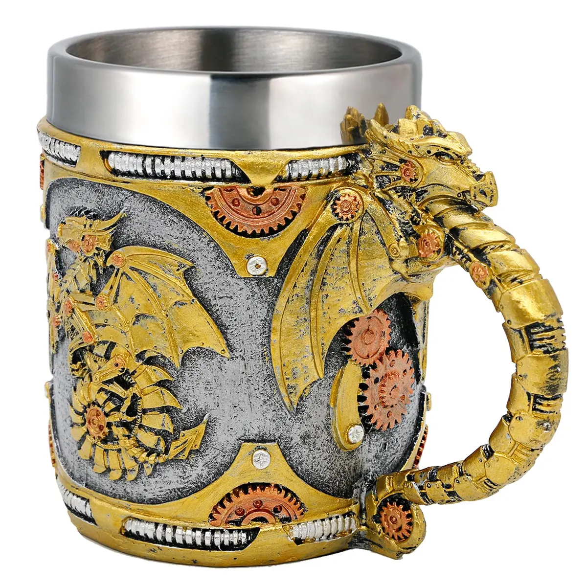 alikiki Medieval Steampunk Dragon Coffee Cup 15.8oz | Handcrafted Renaissance Mug for Fantasy Fans - view 6