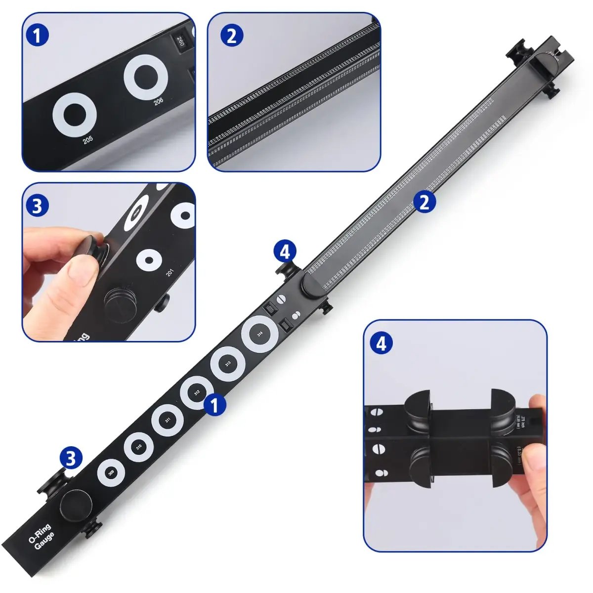 BUSY-CORNER O-Ring Gauge Blue | Measures AS-568/BS1806 Standard O-rings up to 13" ID - view 6
