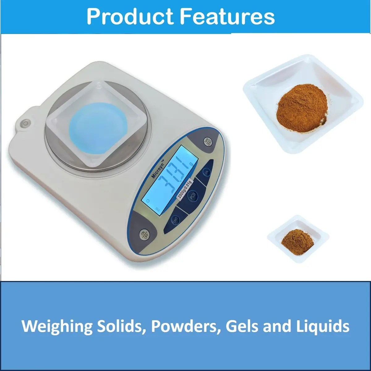 Labnique Square Polystyrene Weigh Boats 100ml | Anti-Static Disposable Lab Dishes - view 3