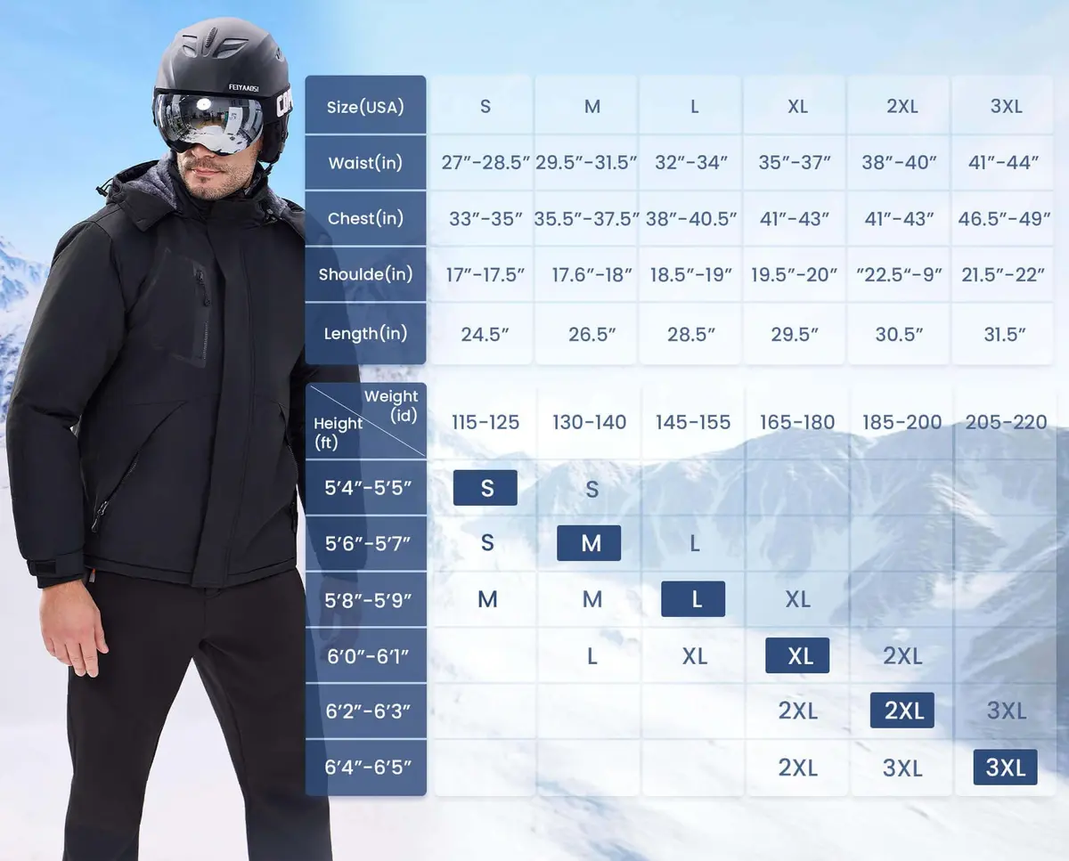 WULFUL Men's Waterproof Ski Jacket Warm Winter Coats Windproof with Hood | Fleece Lined, Relaxed Fit, Water & Wind Resistant - view 8