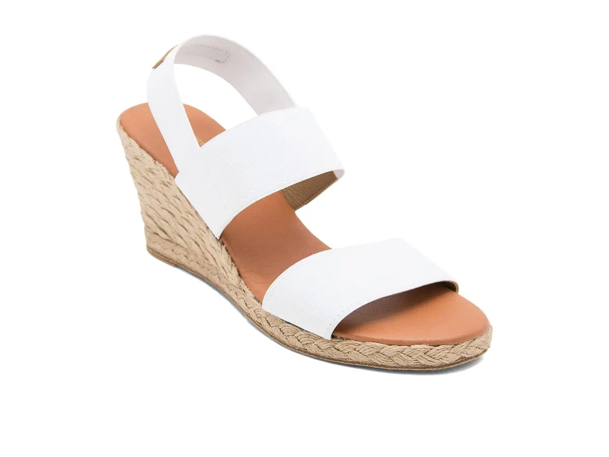 André Assous Women's Allison Espadrille Wedge Sandal, White, 7 | Comfortable Summer Style with Elegant Wedge - main product image