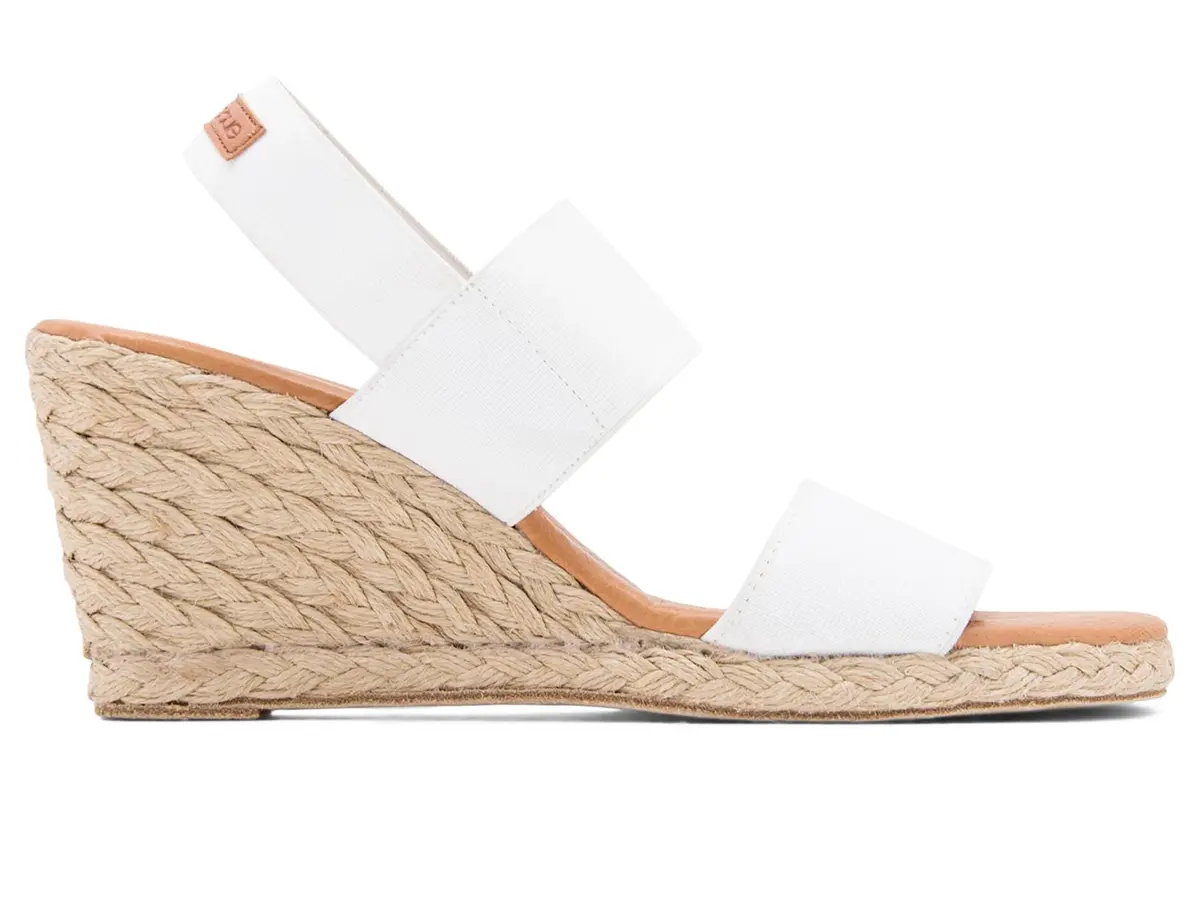 André Assous Women's Allison Espadrille Wedge Sandal, White, 7 | Comfortable Summer Style with Elegant Wedge - view 6