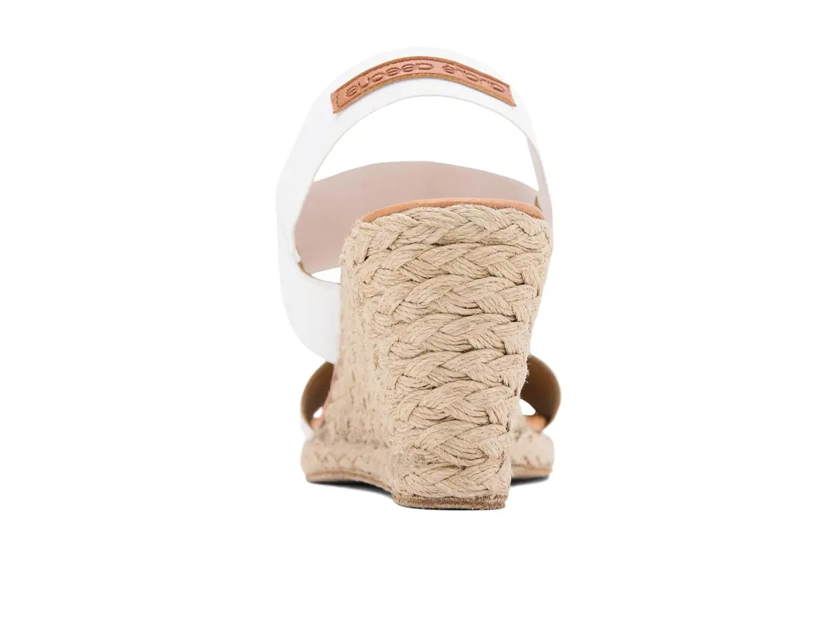 André Assous Women's Allison Espadrille Wedge Sandal, White, 7 | Comfortable Summer Style with Elegant Wedge - view 7