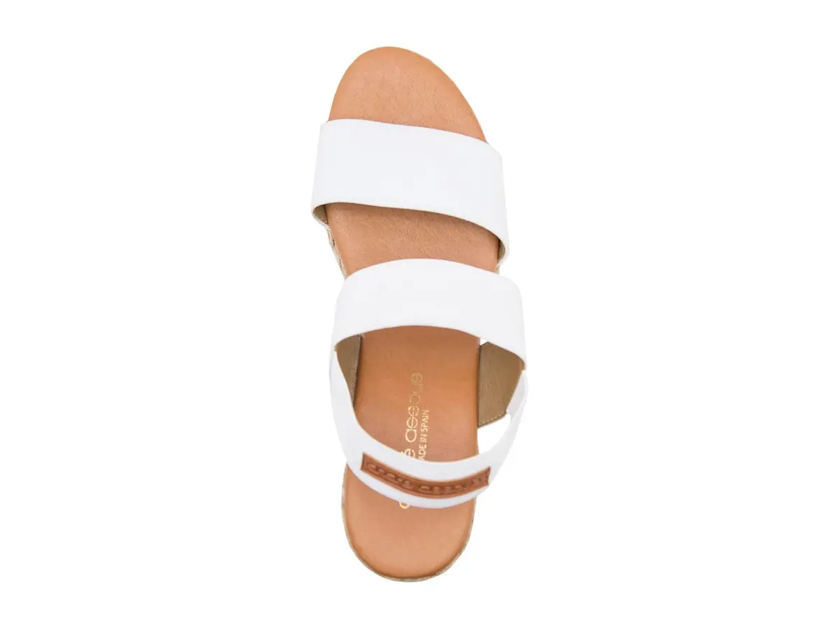 André Assous Women's Allison Espadrille Wedge Sandal, White, 7 | Comfortable Summer Style with Elegant Wedge - view 2