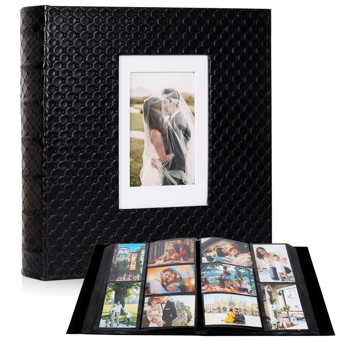 RECUTMS Photo Albums 4x6 Pictures | Large Capacity 600 Pockets, Elegant PU Leather Cover, Dual Horizontal & Vertical Pockets - main product image