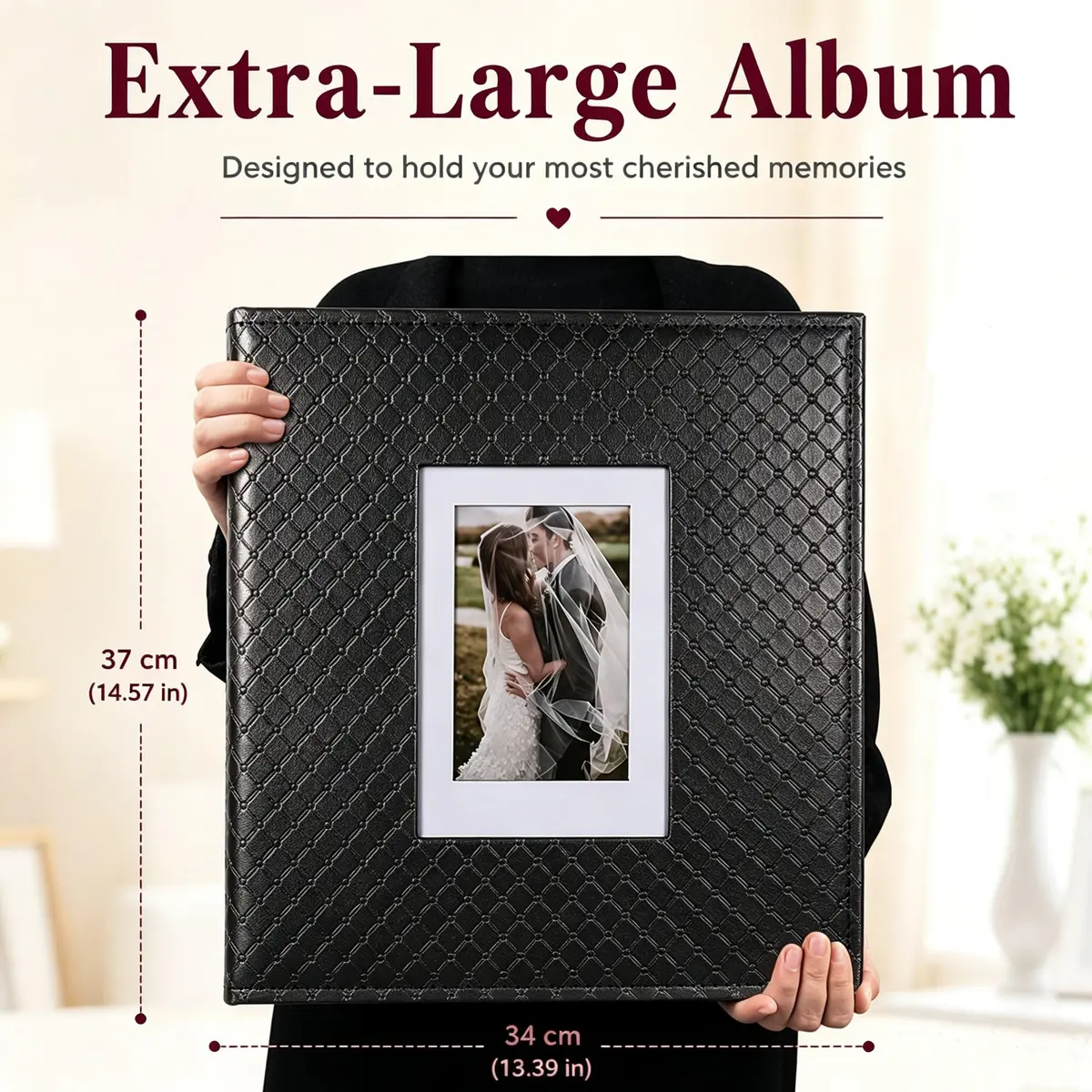 RECUTMS Photo Albums 4x6 Pictures | Large Capacity 600 Pockets, Elegant PU Leather Cover, Dual Horizontal & Vertical Pockets - view 8