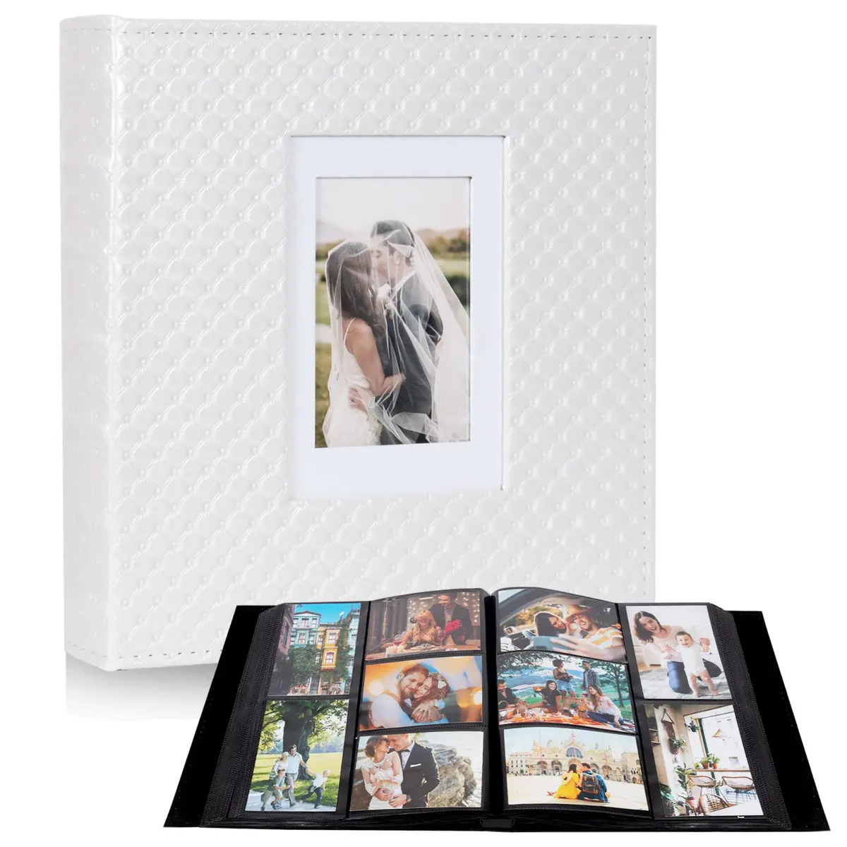 RECUTMS Photo Albums 4x6 Pictures | Large Capacity, Elegant PU Leather Cover, 600 Pockets, Ideal for Weddings & Travel - main product image