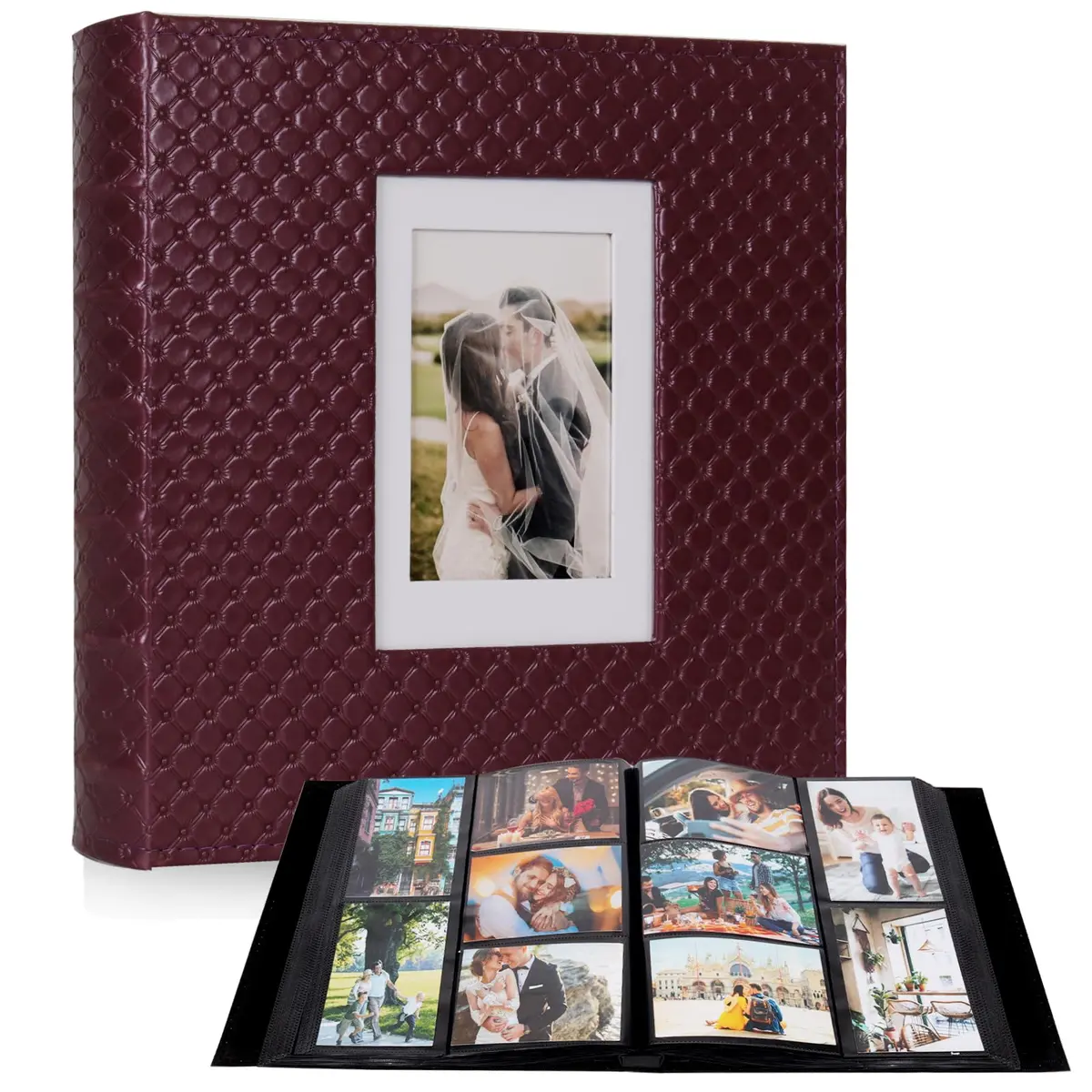 RECUTMS Photo Albums 4x6 Pictures | Large Capacity 600 Pockets, Elegant PU Leather Cover - main product image