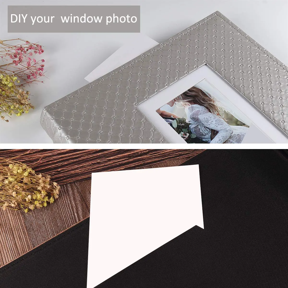 RECUTMS Photo Albums 4x6 Pictures | Large Capacity, Elegant PU Leather Cover, 600 Pockets, Ideal for Weddings & Travel — A-Grey / 600 Pockets - view 5