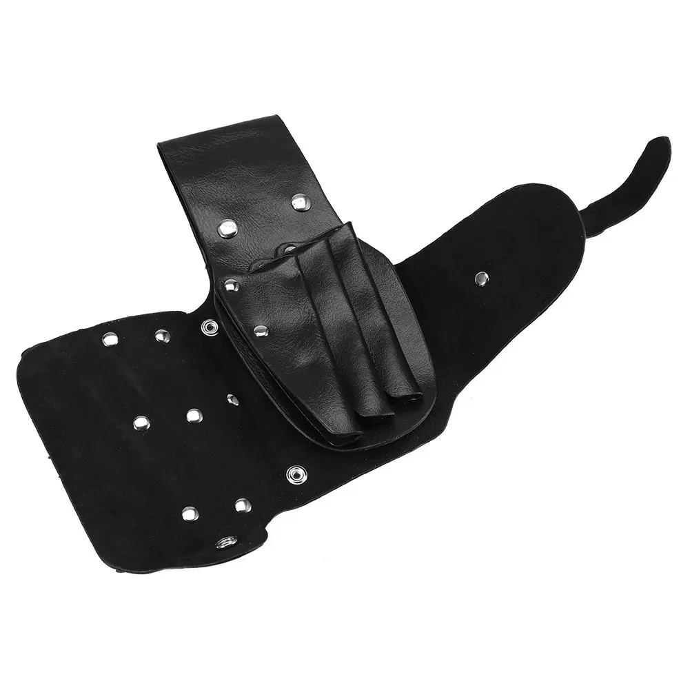 ZJchao PU Leather Hair Stylist Waist Bag with Adjustable Belt | Black - view 6