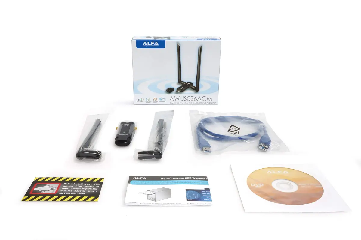 ALFA Network AWUS036ACM AC1200 USB Wi-Fi Adapter | Dual-Band 2.4GHz/5GHz, USB 3.0, External Antenna - view 2
