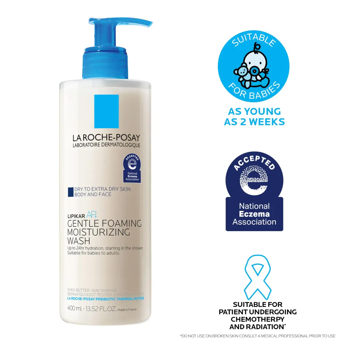 La Roche-Posay Lipikar AP+ Gentle Moisturizing Body Wash 400ml (13.52 Fl Oz) | Cleanses Dry, Sensitive Skin - view 9