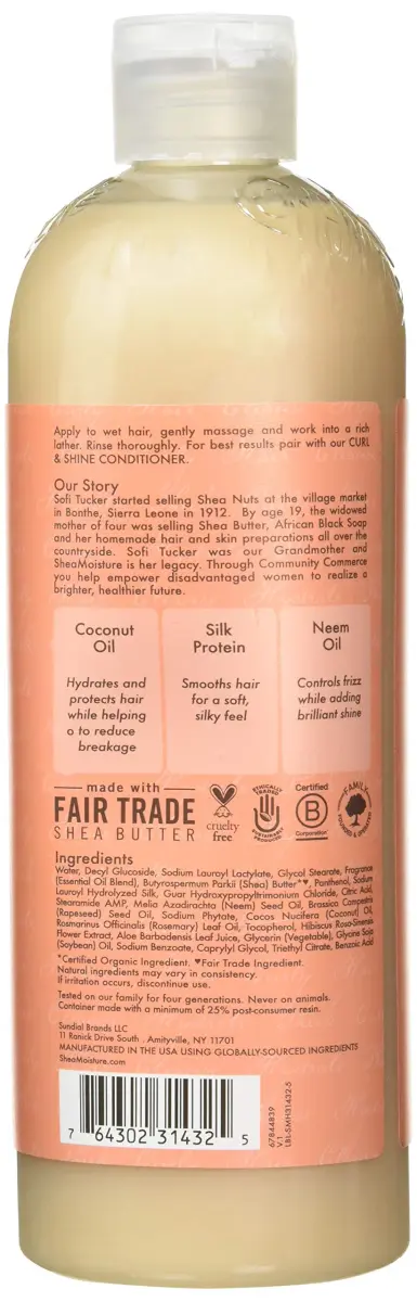 SheaMoisture Coconut & Hibiscus Curl & Shine Shampoo 591ml (19.5 fl oz) | Hydrates and Restores Shine - view 2