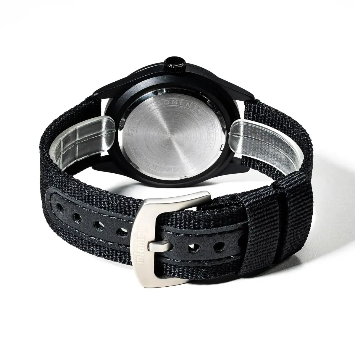 Infantry Mens Military Field Watch 40mm (1.57 inches) | Easy Read Large Face, Black Nylon Band - view 7
