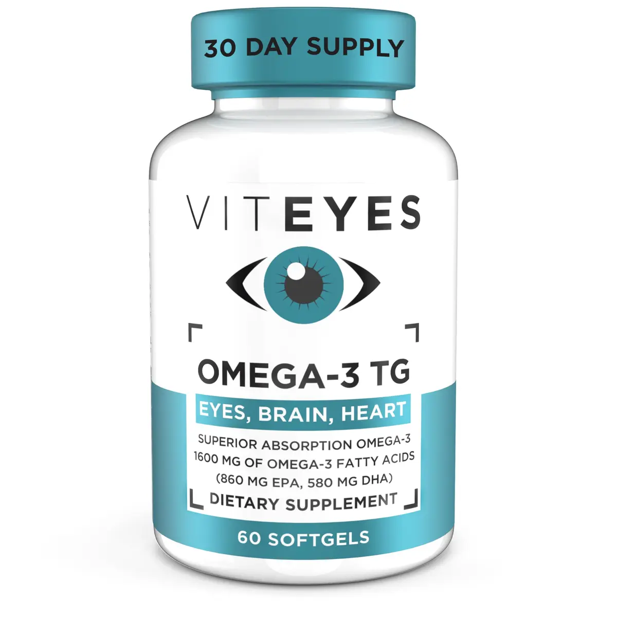 Viteyes Omega-3 TG Supports Eye & Heart Health | Natural Triglyceride Fish Oil Formula, 60 Count - main product image