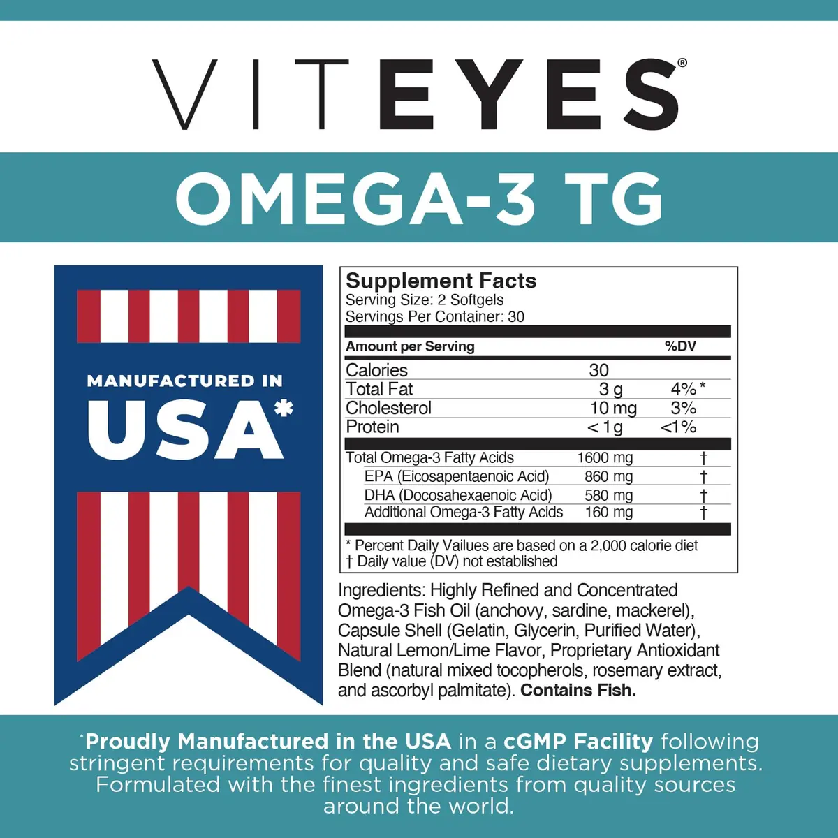 Viteyes Omega-3 TG Supports Eye & Heart Health | Natural Triglyceride Fish Oil Formula, 60 Count - view 6