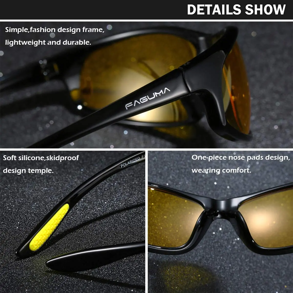 FAGUMA Polarized Sports Sunglasses For Men UV400 Protection, 65mm (2.55 inches) Lens Width | Polarized Lenses for Clear Vision - view 5