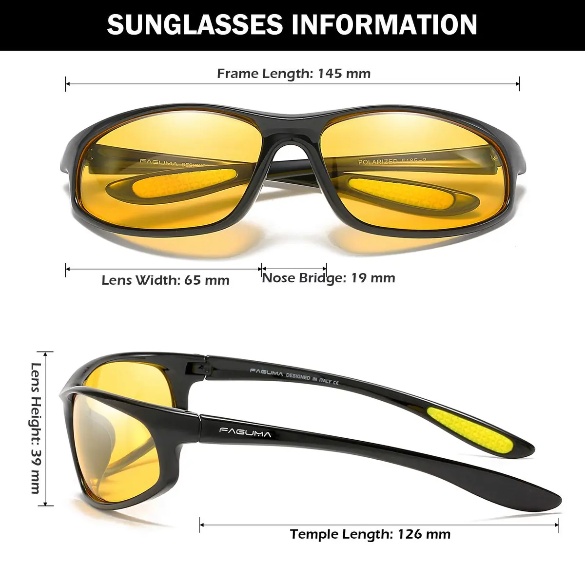 FAGUMA Polarized Sports Sunglasses For Men UV400 Protection, 65mm (2.55 inches) Lens Width | Polarized Lenses for Clear Vision - view 4