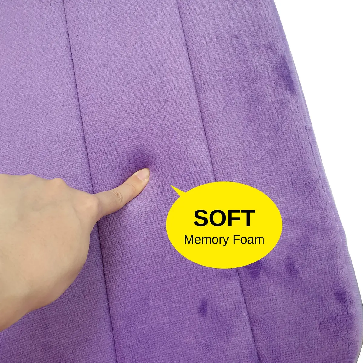 MG MACRO GIANT Memory Foam Bath Mat Set of 2 | Non Slip, Purple, 46.5x15.5 inch - view 5