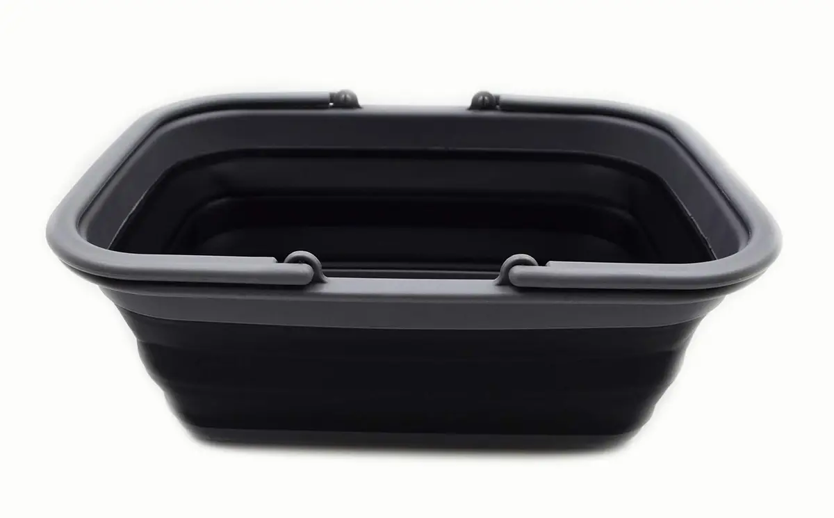 SAMMART 9.2L Collapsible Picnic Basket with Handles | Space Saving, Portable & Foldable (Grey/Black) - view 4