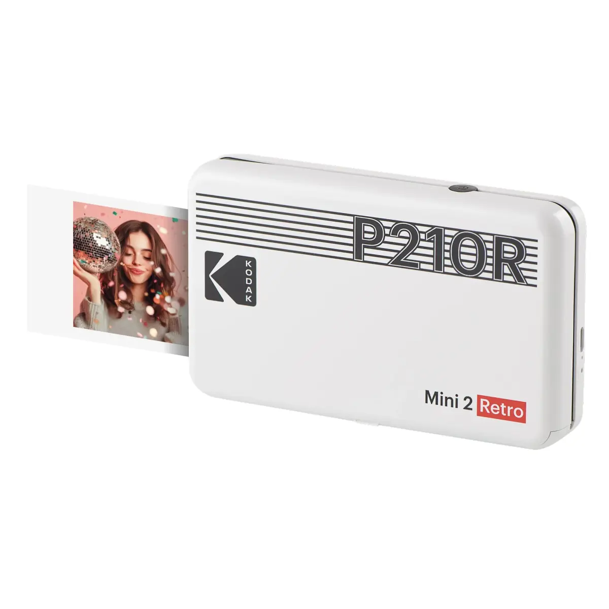 KODAK Mini 2 Retro Portable Photo Printer - White, Includes 8 Photo Sheets - main product image