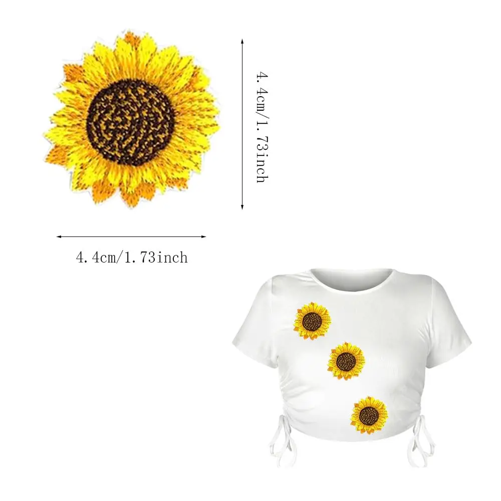 KuuGuu Fabric Applique Patch 20 pcs | Sunflower Embroidery Flowers for Clothes & DIY - view 2