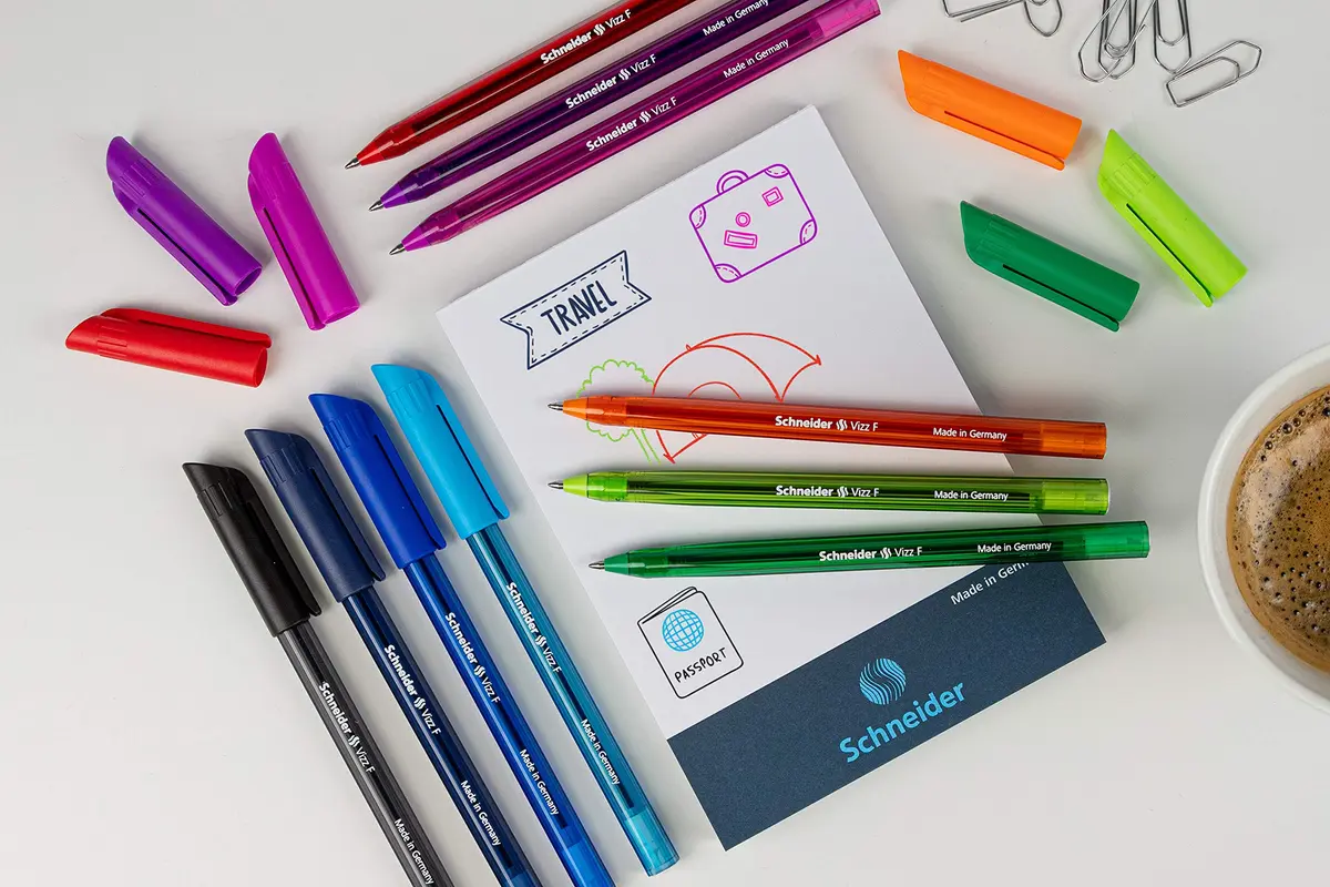 Schneider Vizz M Ballpoint Pen 1.0mm Assorted Colors (10-Pack) | Gelco Technology, Recycled Plastic Body - view 6