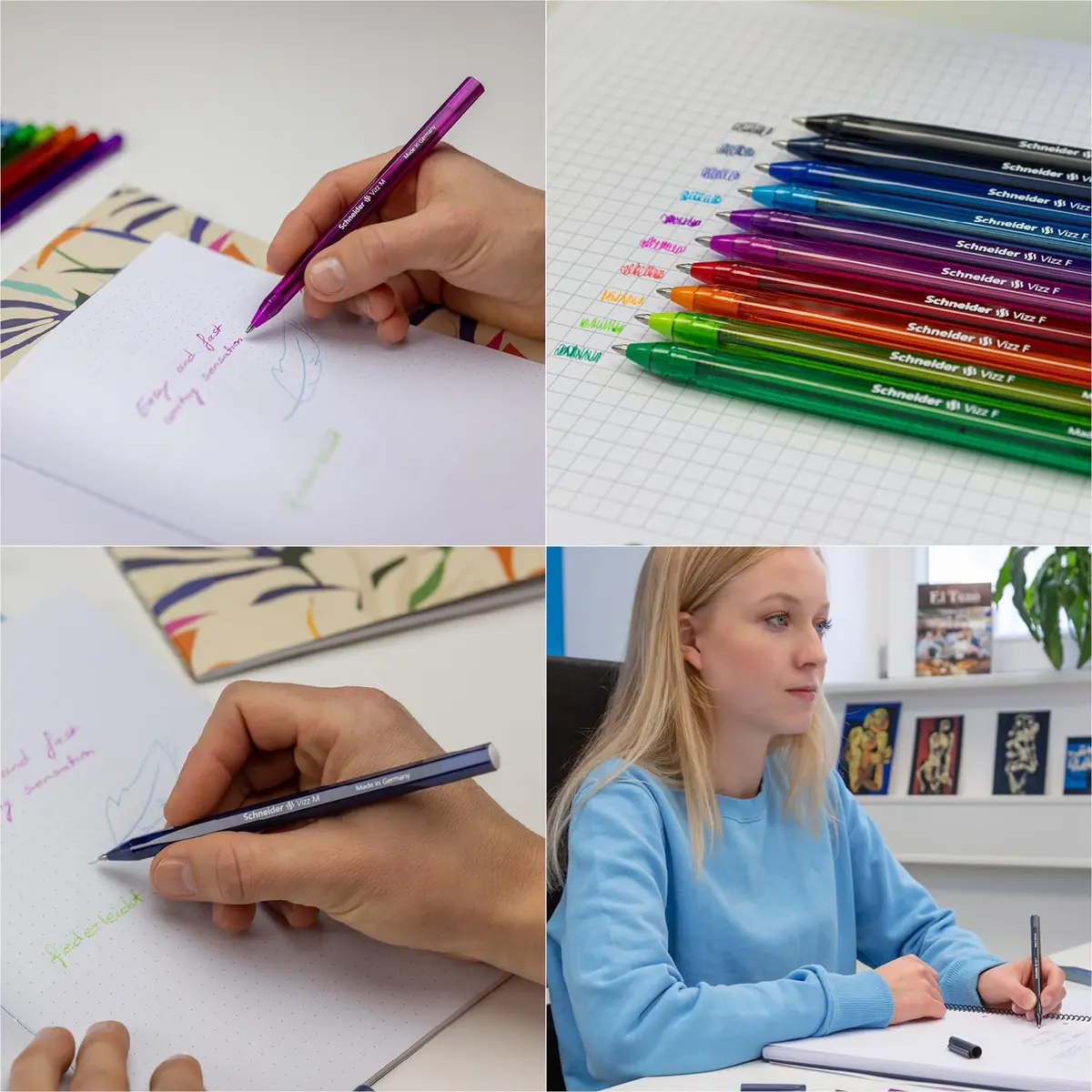 Schneider Vizz M Ballpoint Pen 1.0mm Assorted Colors (10-Pack) | Gelco Technology, Recycled Plastic Body - view 3