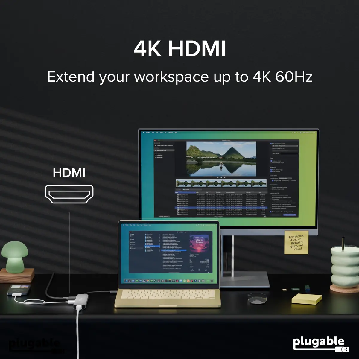 Plugable USB-C Hub 7-in-1 for Single HDMI Display | Driverless Hub, 100W Power Delivery, 4K HDMI, USB 3.0 Ports, SD/microSD Card Reader - view 3