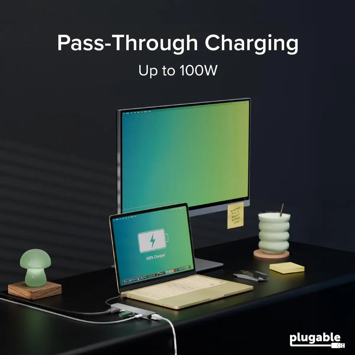 Plugable USB-C Hub 7-in-1 for Single HDMI Display | Driverless Hub, 100W Power Delivery, 4K HDMI, USB 3.0 Ports, SD/microSD Card Reader - view 4