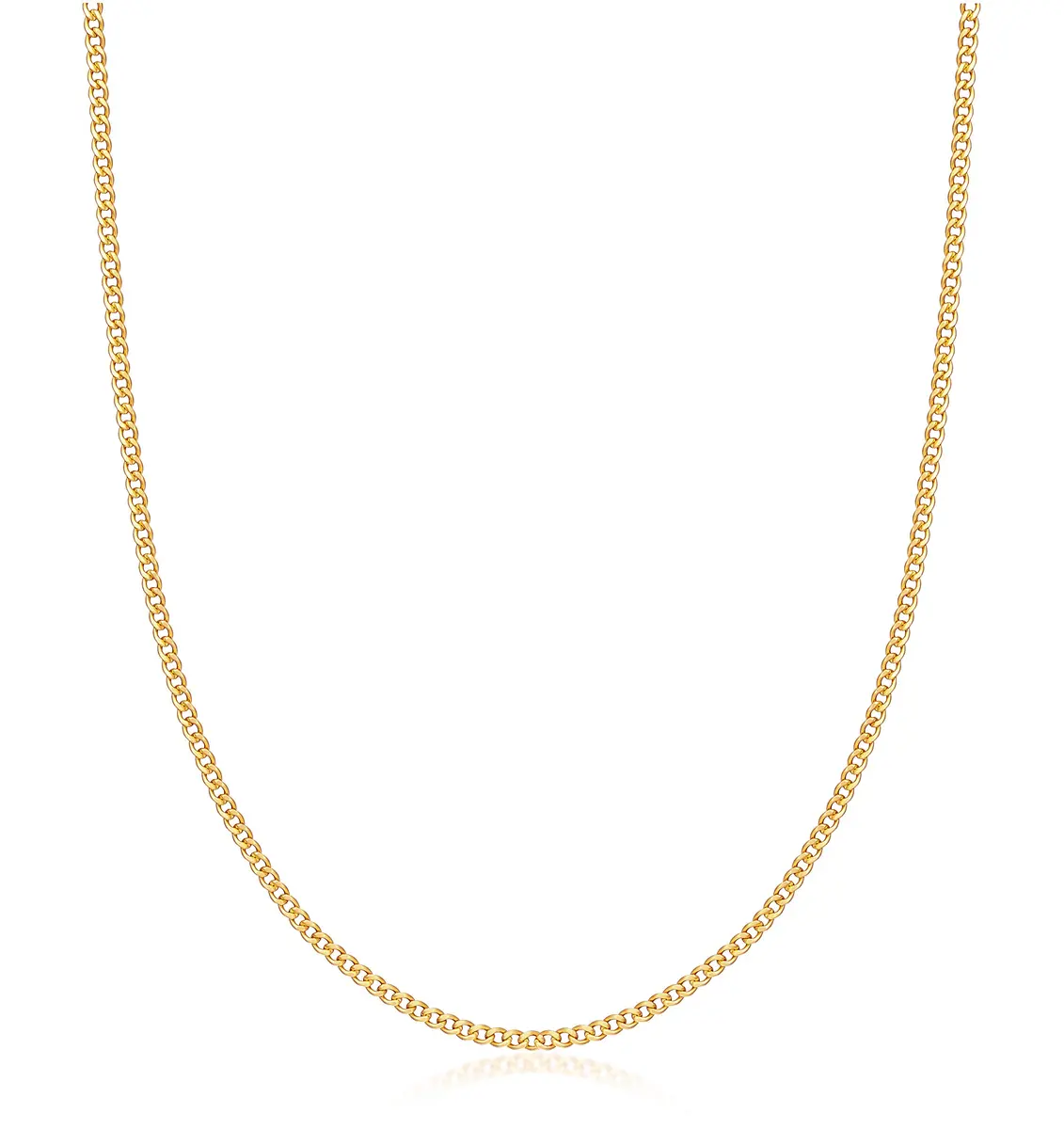 Barzel 18K Gold Plated Cuban Link Chain Necklace 2MM Thickness, 50.8cm (20 Inches) | Bold Statement Jewelry - main product image