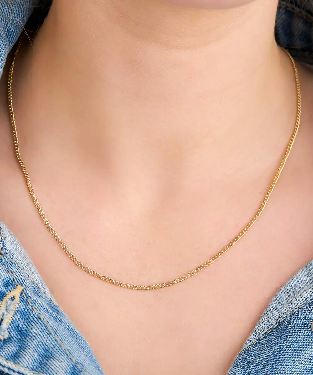 Barzel 18K Gold Plated Cuban Link Chain Necklace 2MM Thickness, 50.8cm (20 Inches) | Bold Statement Jewelry - view 4