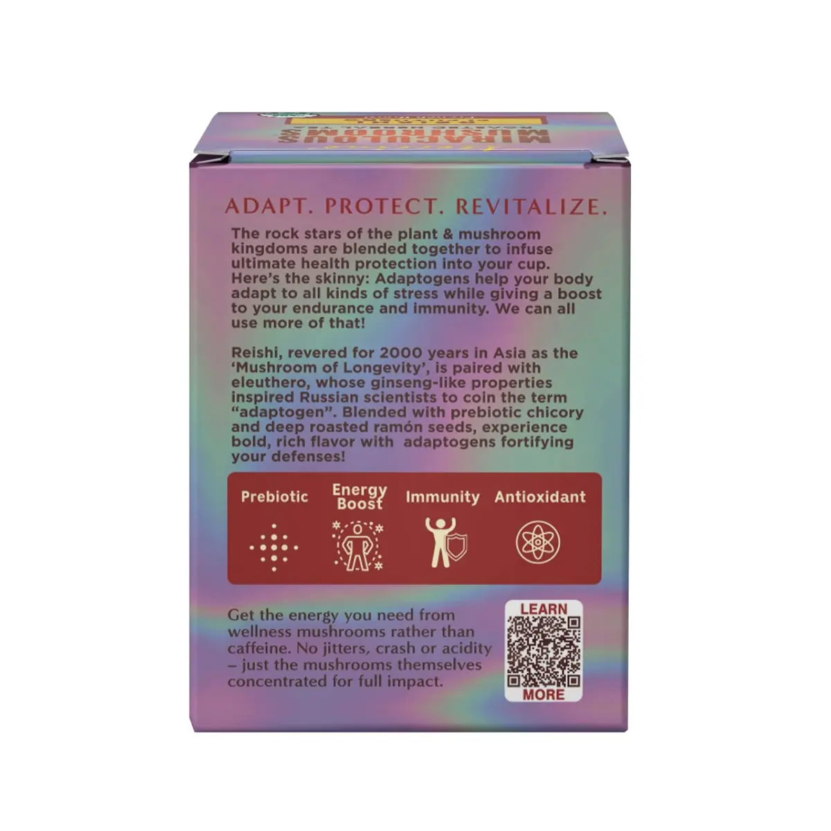 Teeccino Reishi Eleuthero Tea - French Roast - 10 TeaBags | Organic Mushroom Adaptogenic Herbal Tea, Caffeine Free, Chicory Prebiotic - view 7