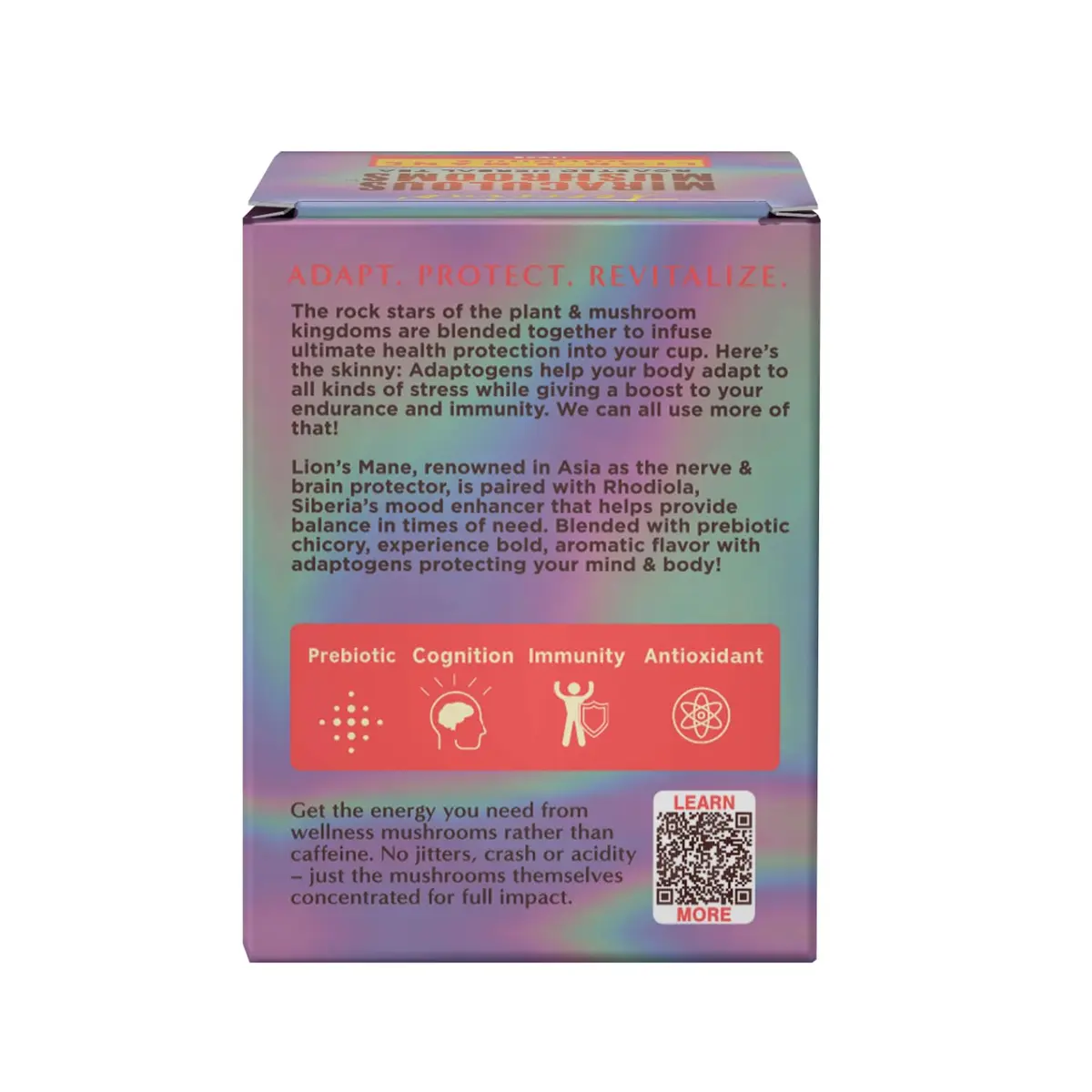 Teeccino Caffeine-Free Mushroom Adaptogenic Herbal Tea - 10 Tea Bags | Lion’s Mane Rhodiola Rose, Lightly Sweet from Dates & Figs - view 7