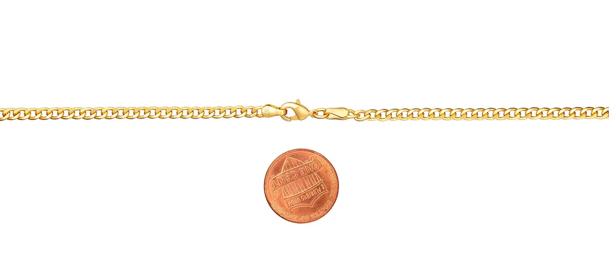 Barzel 18K Gold Plated Cuban Link Chain Necklace 4mm Width, 22 Inches Length | Classic Statement Jewelry - view 3