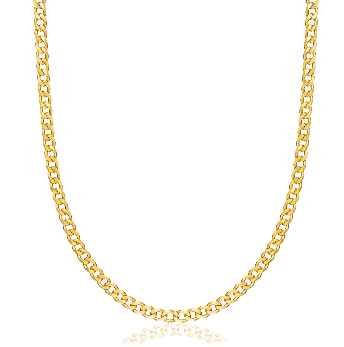 Barzel 18K Gold Plated Cuban Link Chain Necklace 5mm (0.2 inches) Width, 22 Inches Length | Classic Statement Jewelry - main product image