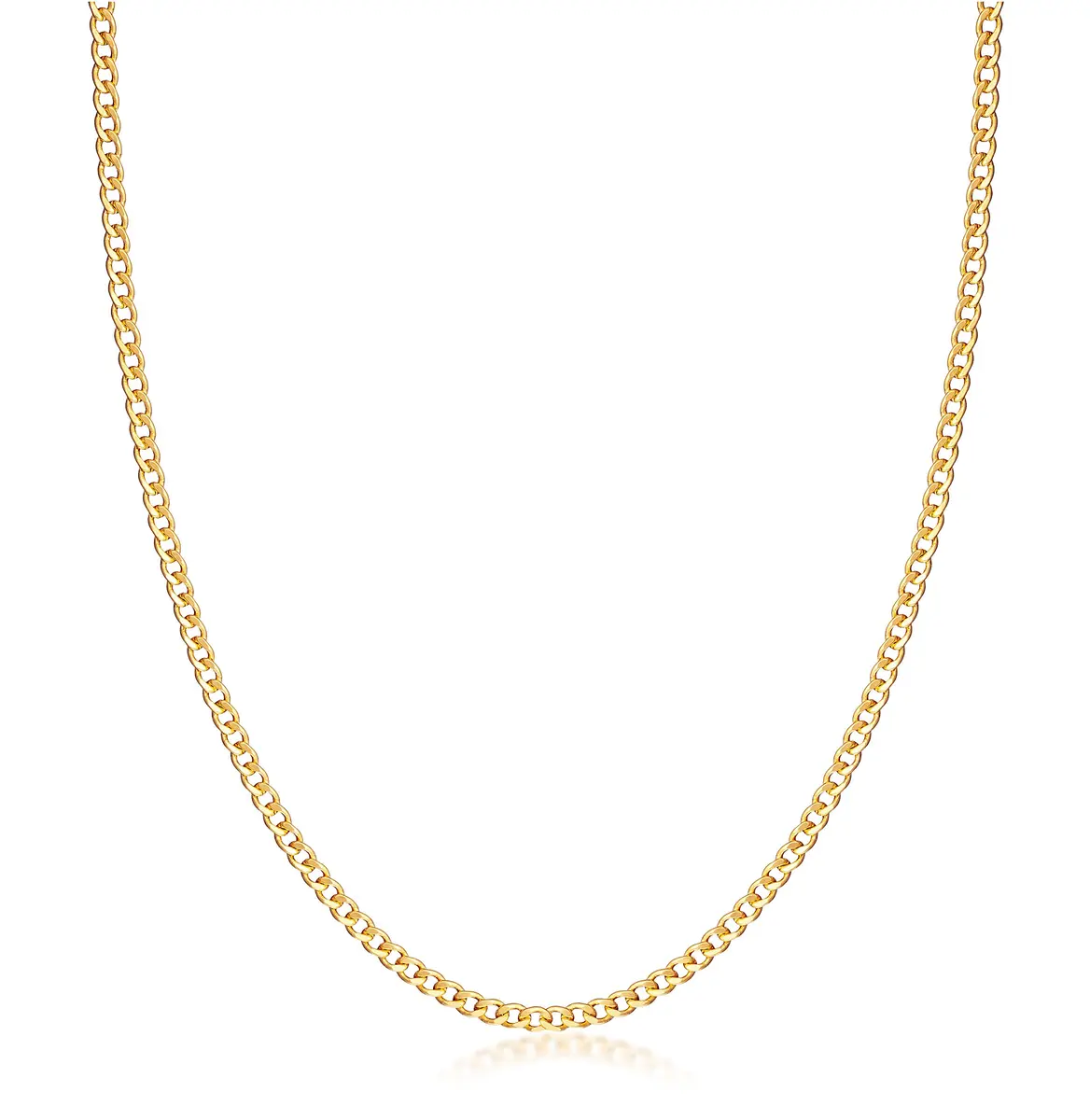 Barzel 18K Gold Plated Cuban Link Chain Necklace 3mm Width, 20 Inches Length | Classic Statement Jewelry - main product image