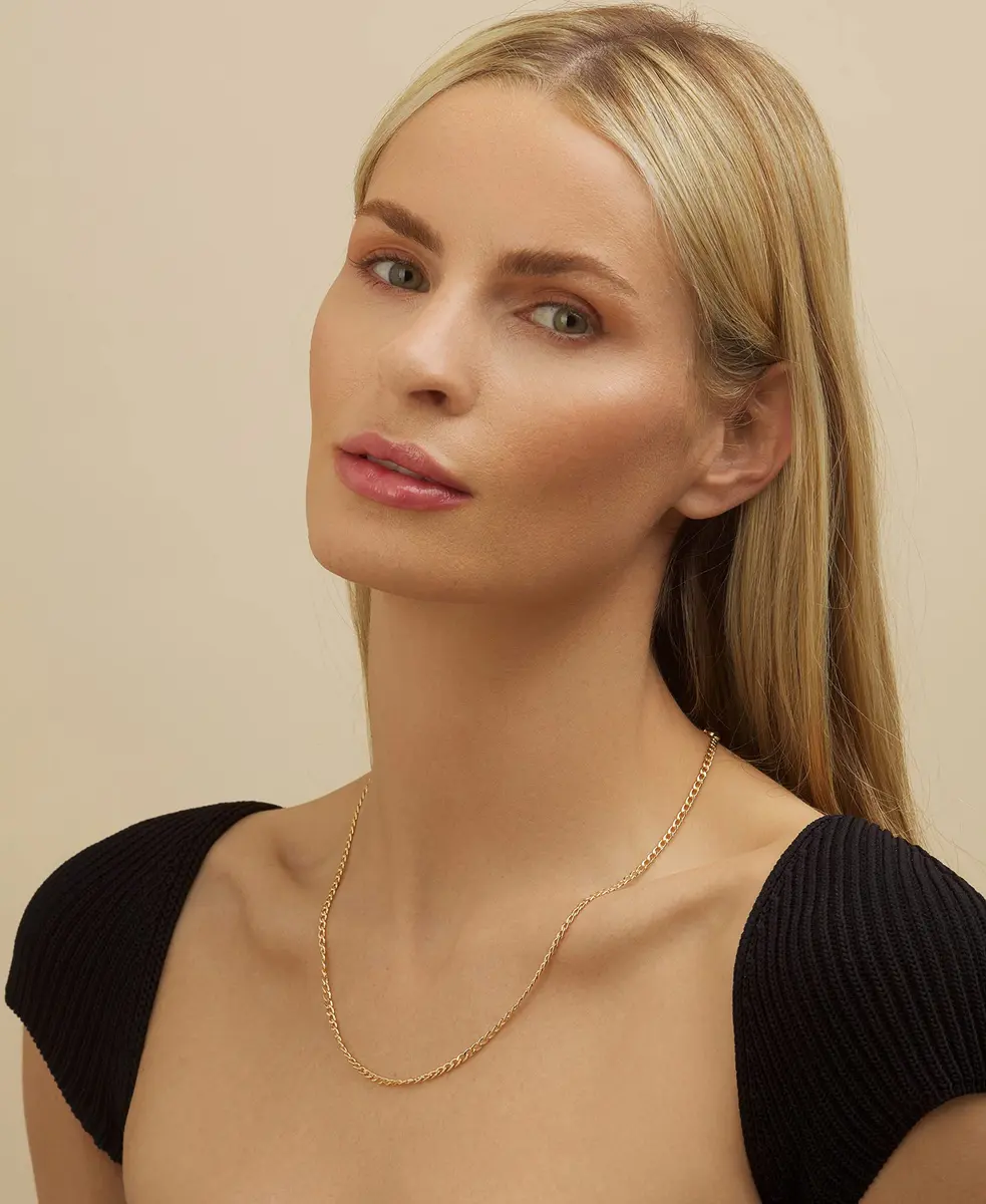 Barzel 18K Gold Plated Cuban Link Chain Necklace 3mm Width, 20 Inches Length | Classic Statement Jewelry - view 2