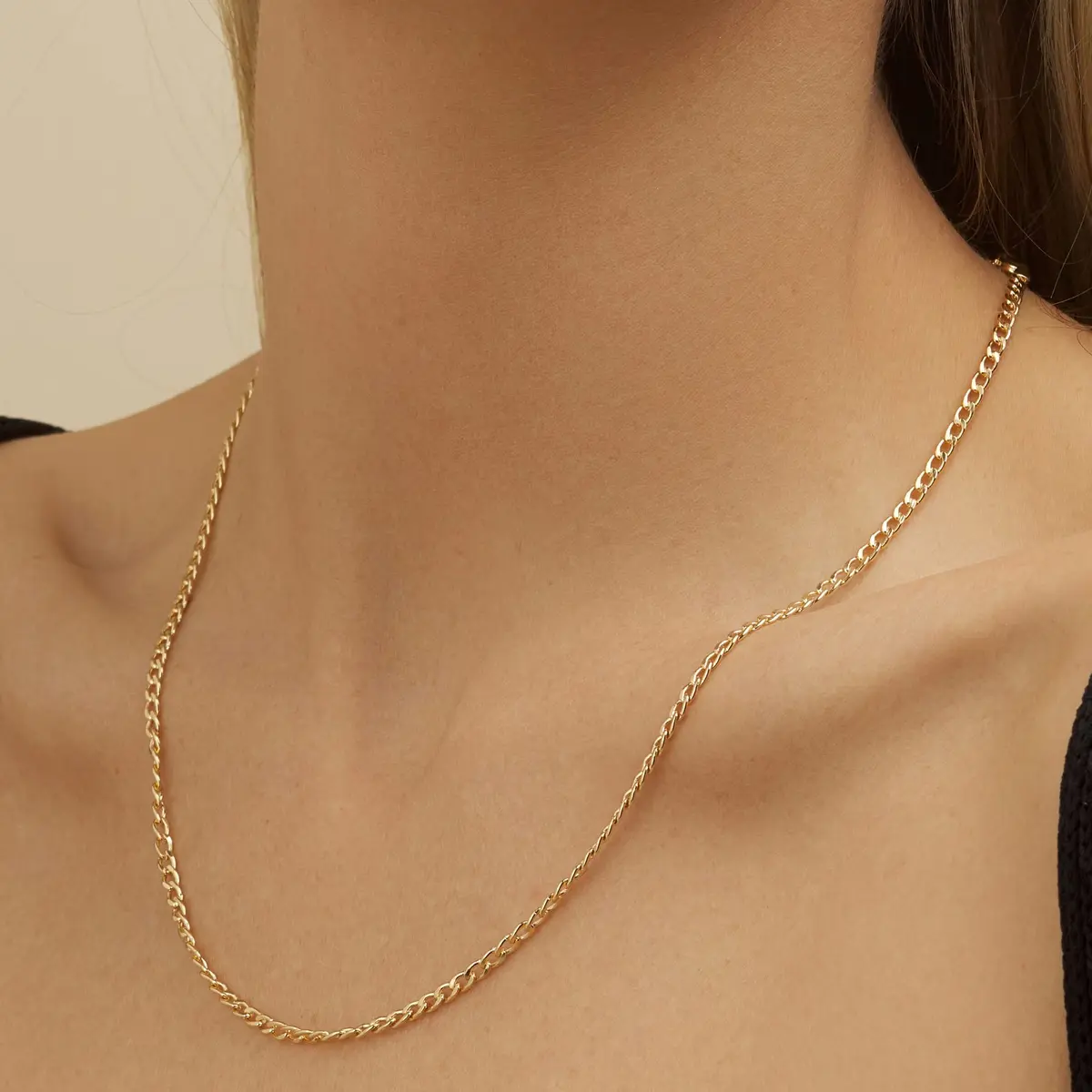 Barzel 18K Gold Plated Cuban Link Chain Necklace 3mm Width, 20 Inches Length | Classic Statement Jewelry - view 3